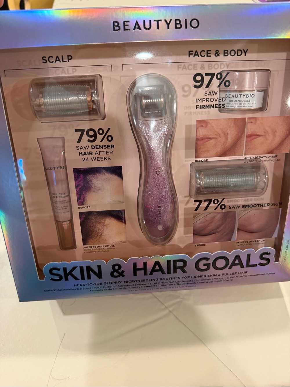 BEAUTYBIO Skin & Hair Goals Microneedling Tools - Pink & Silver